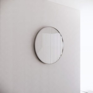 Me Brushed Nickel Framed Round 600mm Mirror